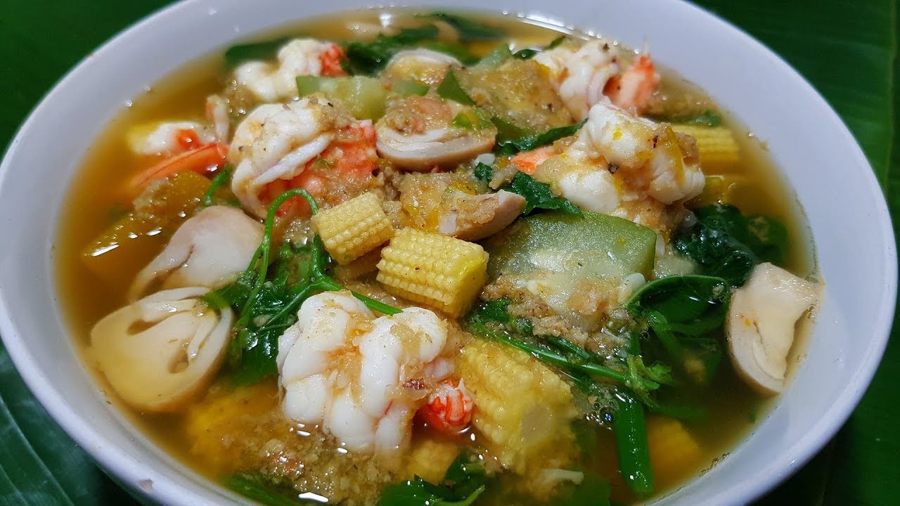 เมนู แกงเลียงกุ้งสด